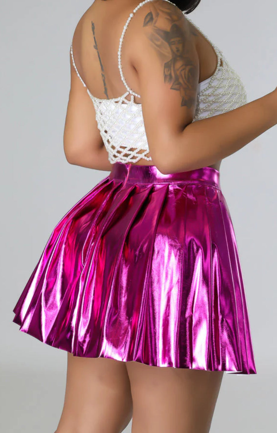 METALLIC FLARE SKIRT